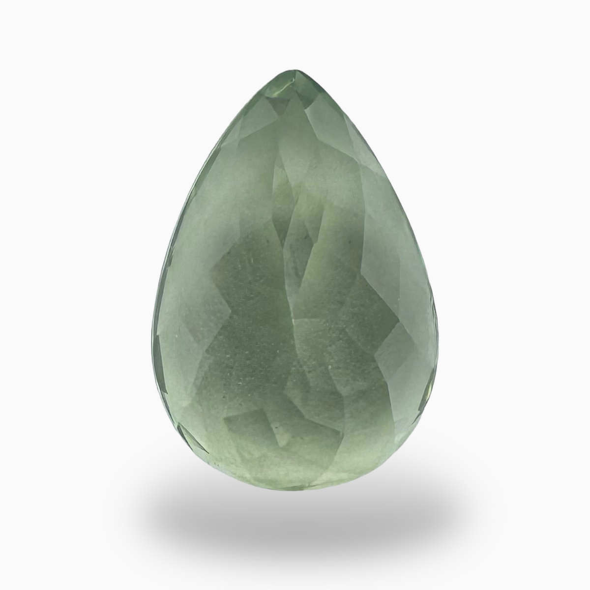 Natural Green Amethyst Stone Pear Shape 9.2 Carat Olive Color 16.5X11.5mm