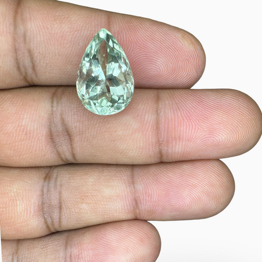 Natural Green Amethyst Stone Pear Shape 9.2 Carat Olive Color 16.5X11.5mm