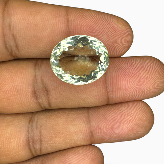 Natural Green Amethyst Stone Oval Shape 15.72 Carat Olive Color 17.5X15mm