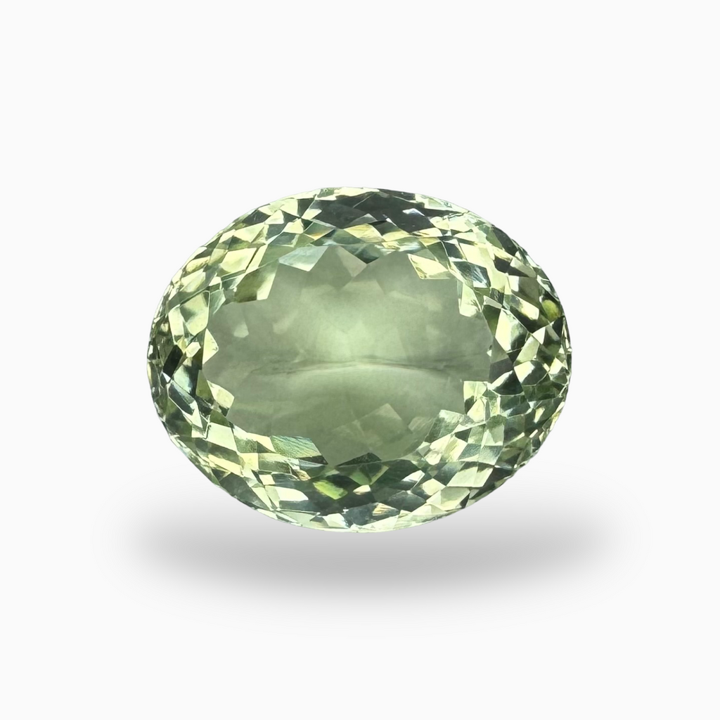 Natural Green Amethyst Stone Oval Shape Olive Color 15.60 Carats 17.6X14.3mm