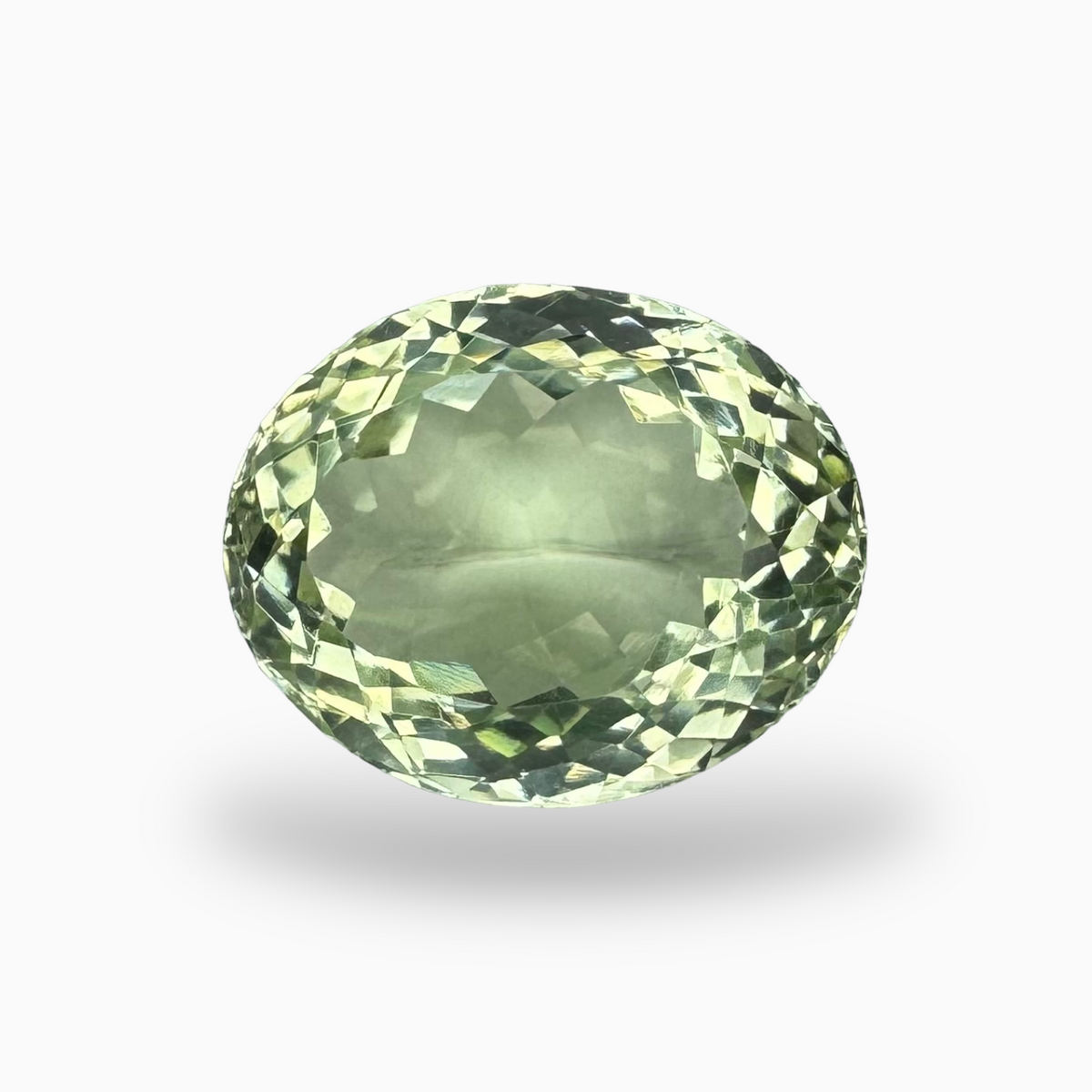 Natural Green Amethyst Stone Oval Shape Olive Color 15.60 Carats 17.6X14.3mm