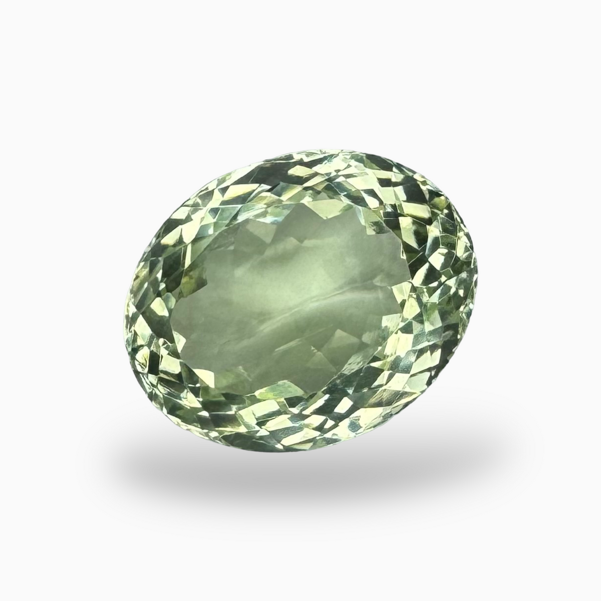Natural Green Amethyst Stone Oval Shape Olive Color 15.60 Carats 17.6X14.3mm