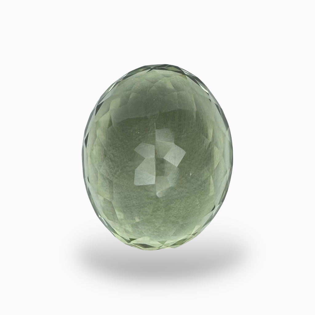 Natural Green Amethyst Stone Oval Shape Olive Color 15.60 Carats 17.6X14.3mm