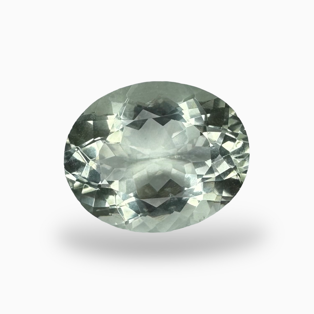 Natural Green Amethyst Stone Oval Shape Olive Color 10.94 Carats 16.8X13.7mm