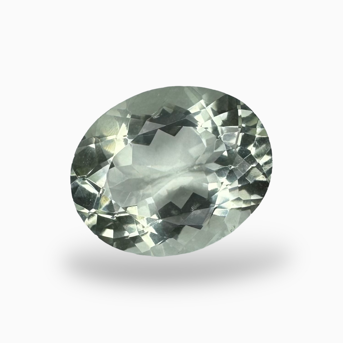 Natural Green Amethyst Stone Oval Shape Olive Color 10.94 Carats 16.8X13.7mm