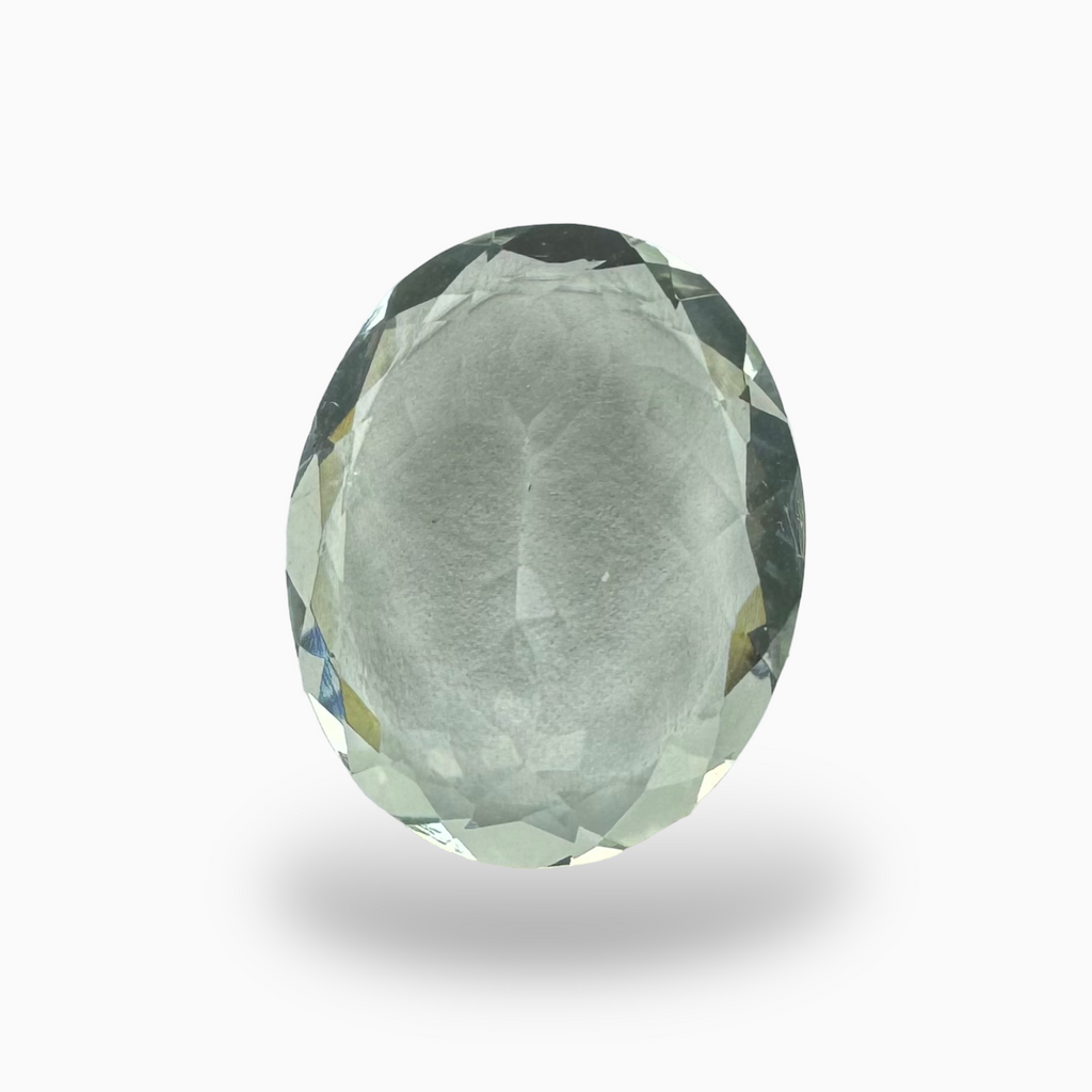 Natural Green Amethyst Stone Oval Shape Olive Color 10.94 Carats 16.8X13.7mm