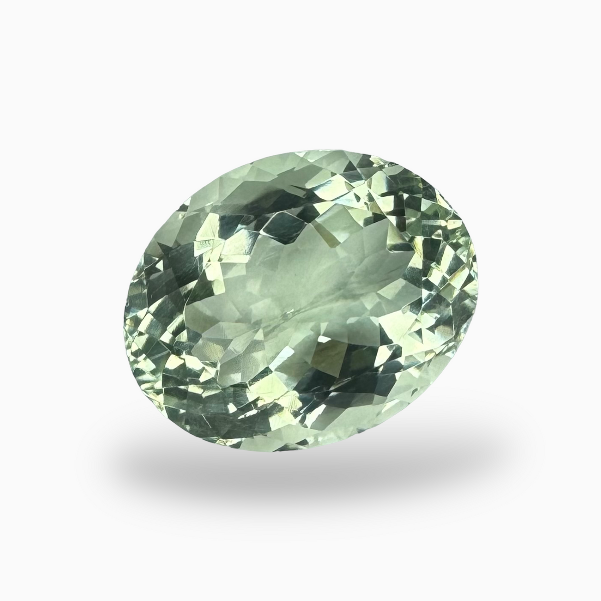 Natural Green Amethyst Stone Olive Color 13.03 Carats Oval Shape 16.3X13mm