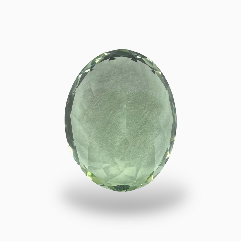 Natural Green Amethyst Stone Olive Color 13.03 Carats Oval Shape 16.3X13mm
