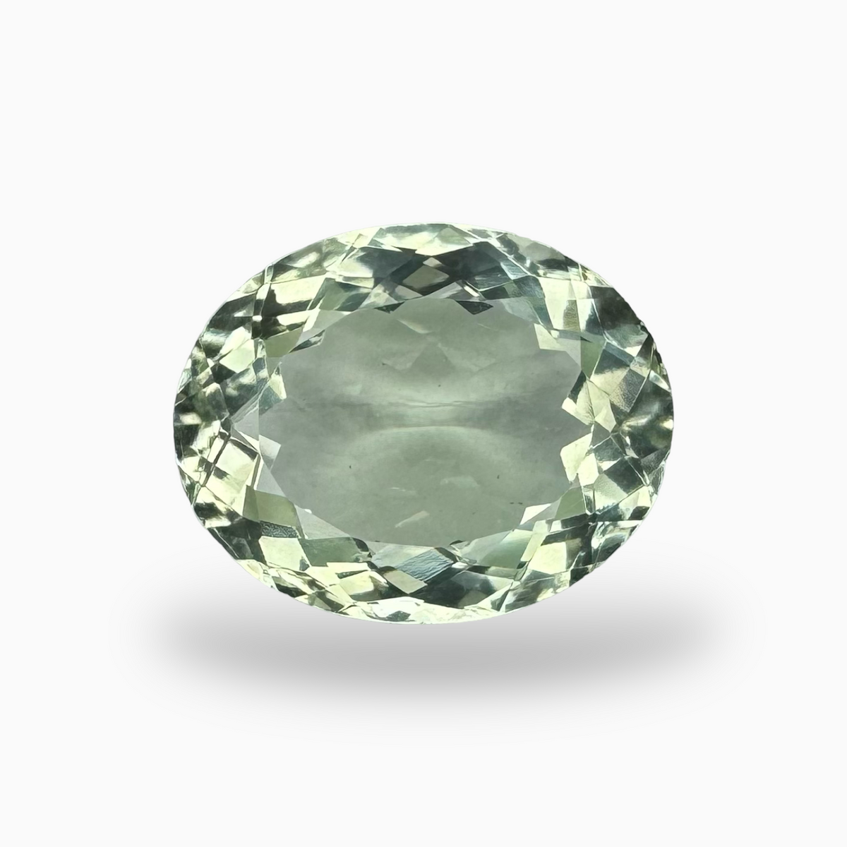 Natural Green Amethyst Stone Olive Color 9.90 Carats Oval Shape 16.3X13mm