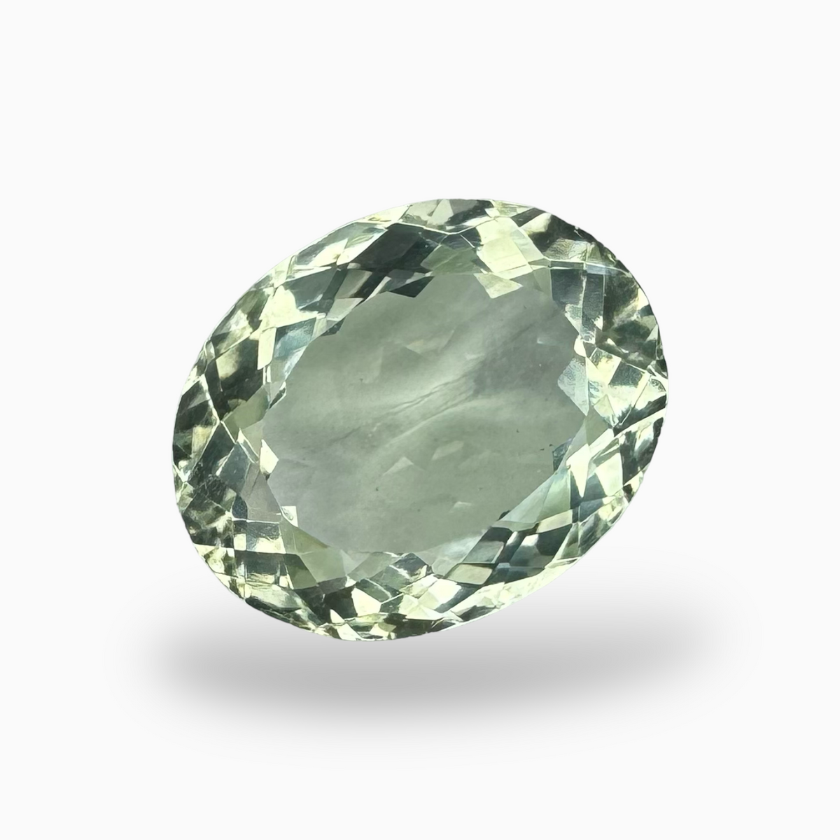 Natural Green Amethyst Stone Olive Color 9.90 Carats Oval Shape 16.3X13mm