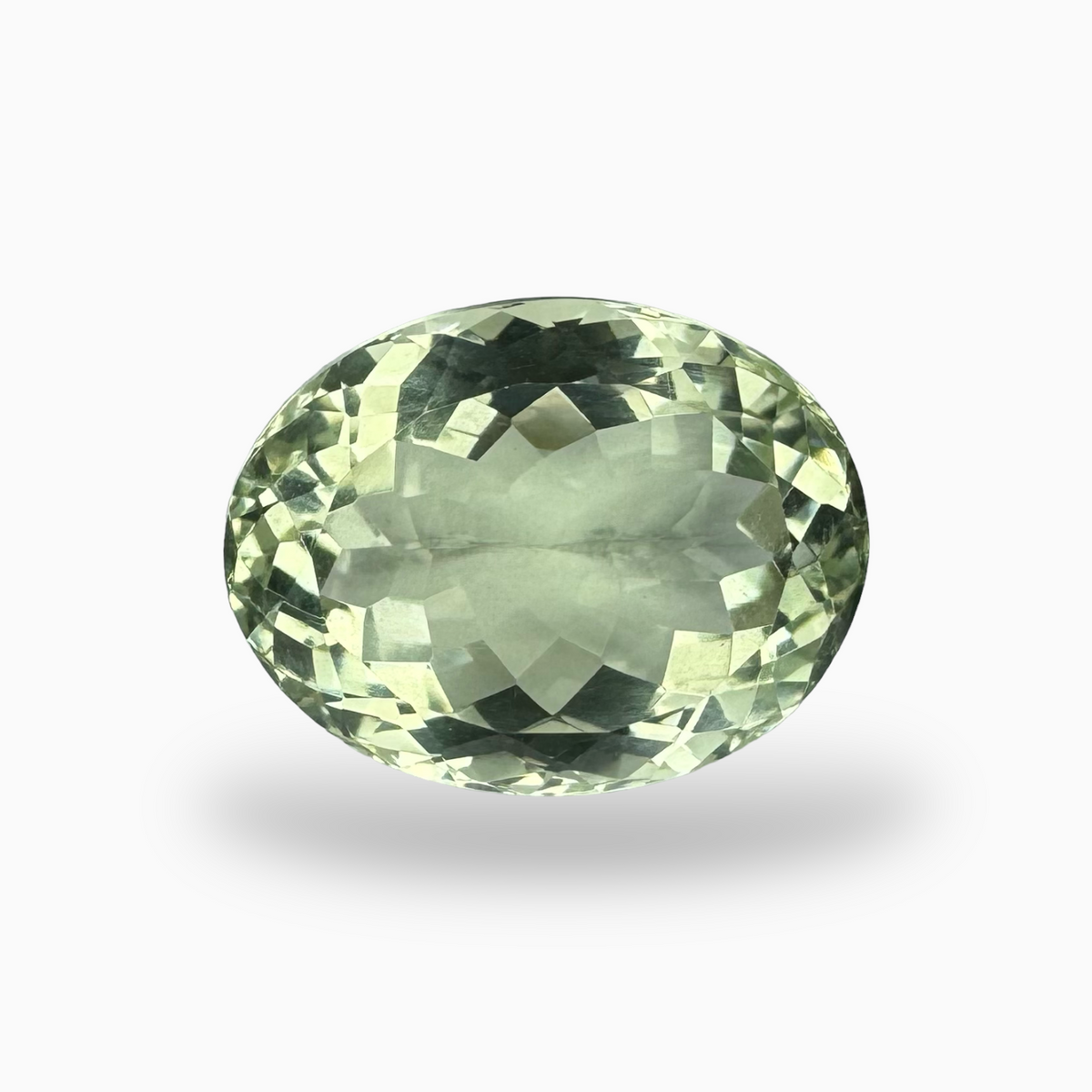 Natural Green Amethyst Stone Olive Color 15.26 Carats Oval Shape 17.3X13.7mm