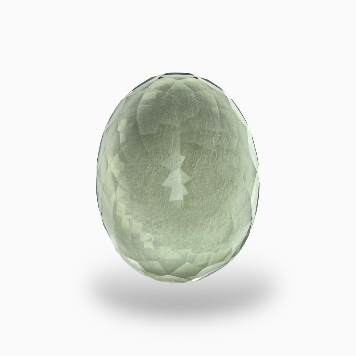 Natural Green Amethyst Stone Olive Color 15.26 Carats Oval Shape 17.3X13.7mm