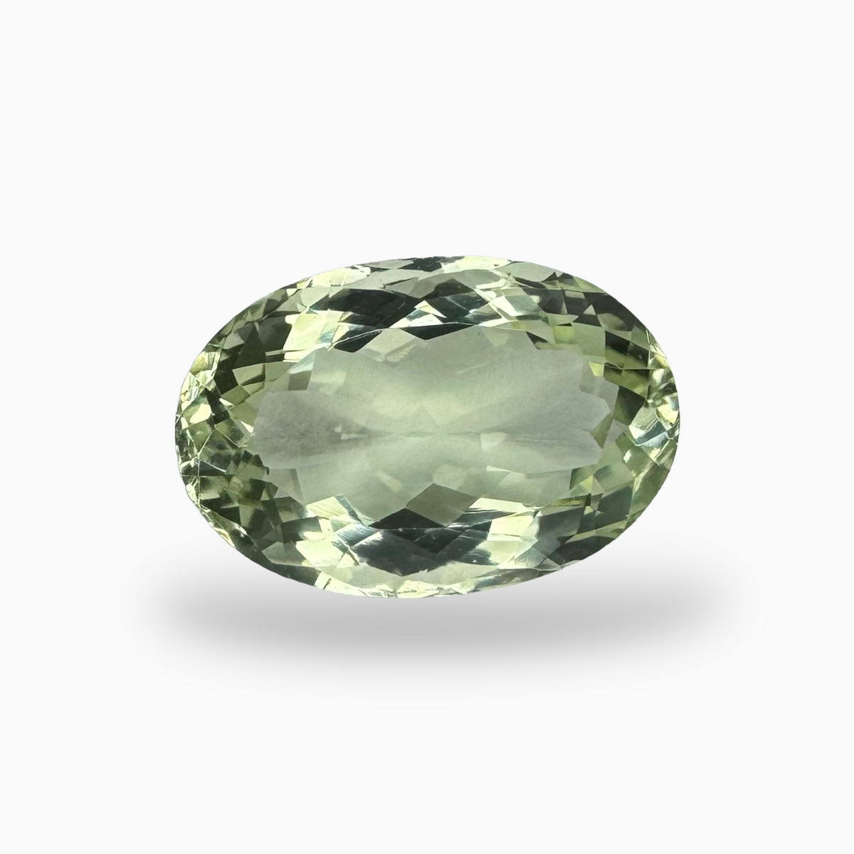 Natural Green Amethyst Stone Oval Shape Olive Color 11.96 Carats 18X12mm