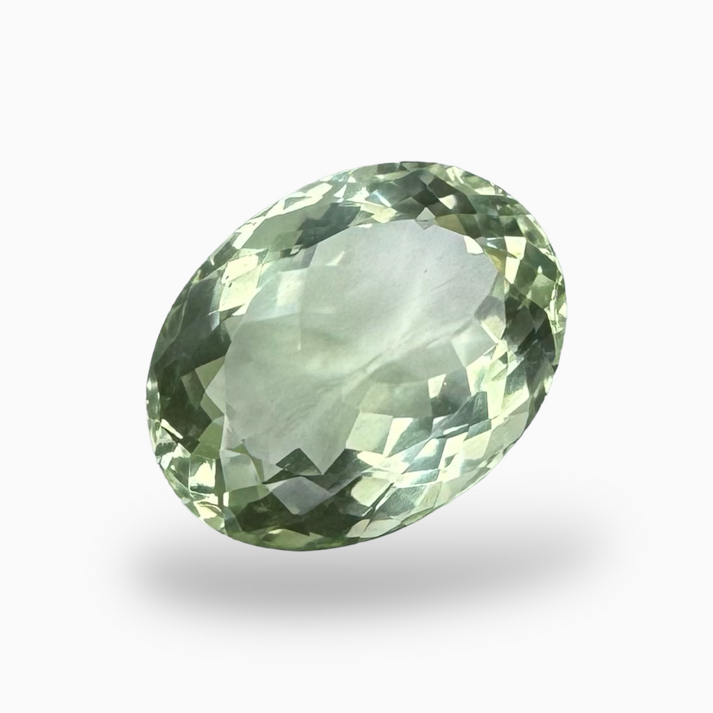 Natural Green Amethyst Stone Oval Shape Olive Color 11.96 Carats 18X12mm