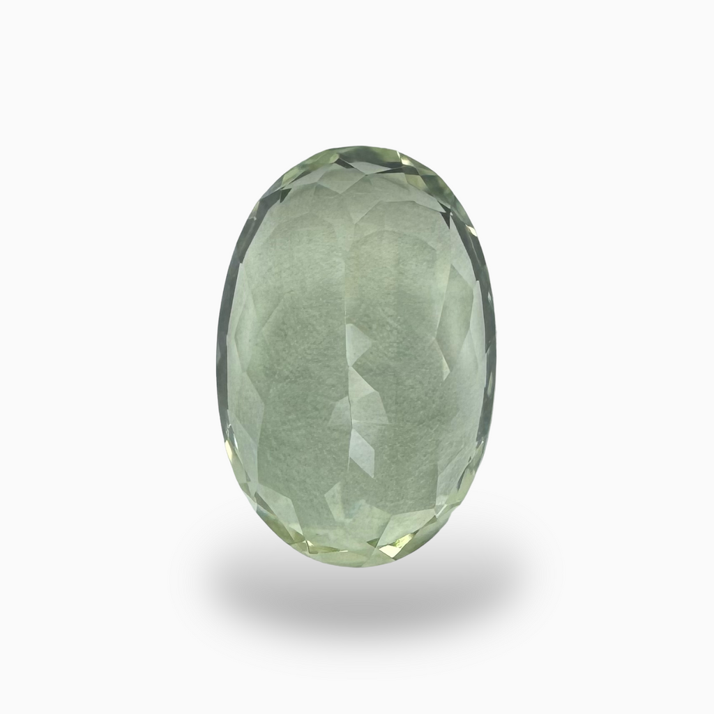 Natural Green Amethyst Stone Oval Shape Olive Color 11.96 Carats 18X12mm