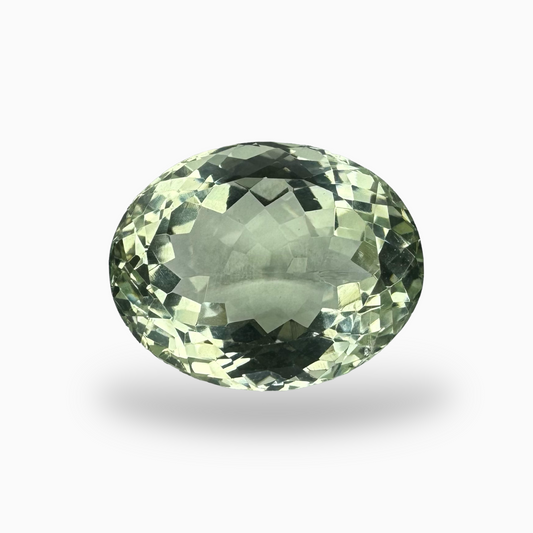 Natural Green Amethyst Stone Oval Shape Olive Color 15.42 Carats 17X14mm