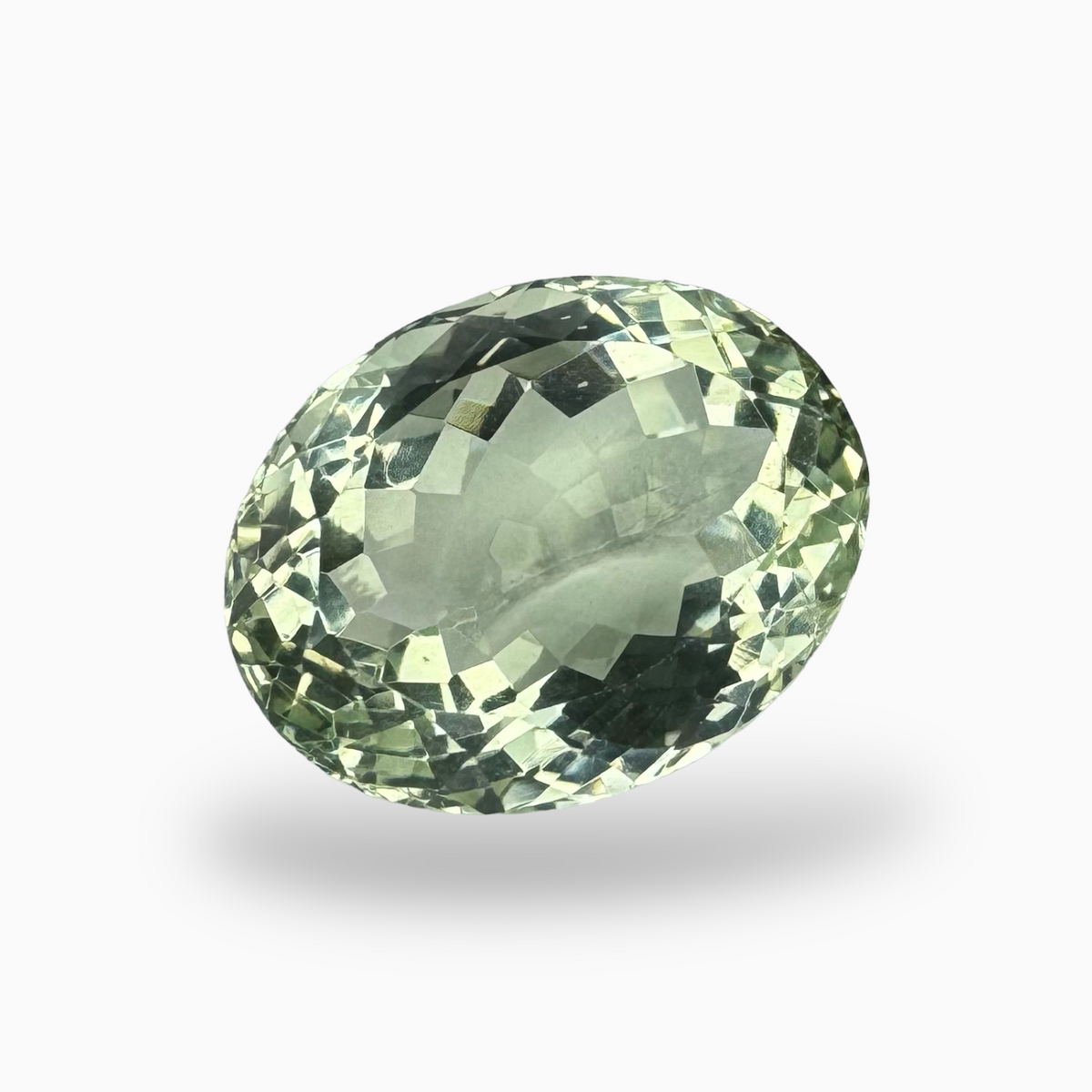 Natural Green Amethyst Stone Oval Shape Olive Color 15.42 Carats 17X14mm