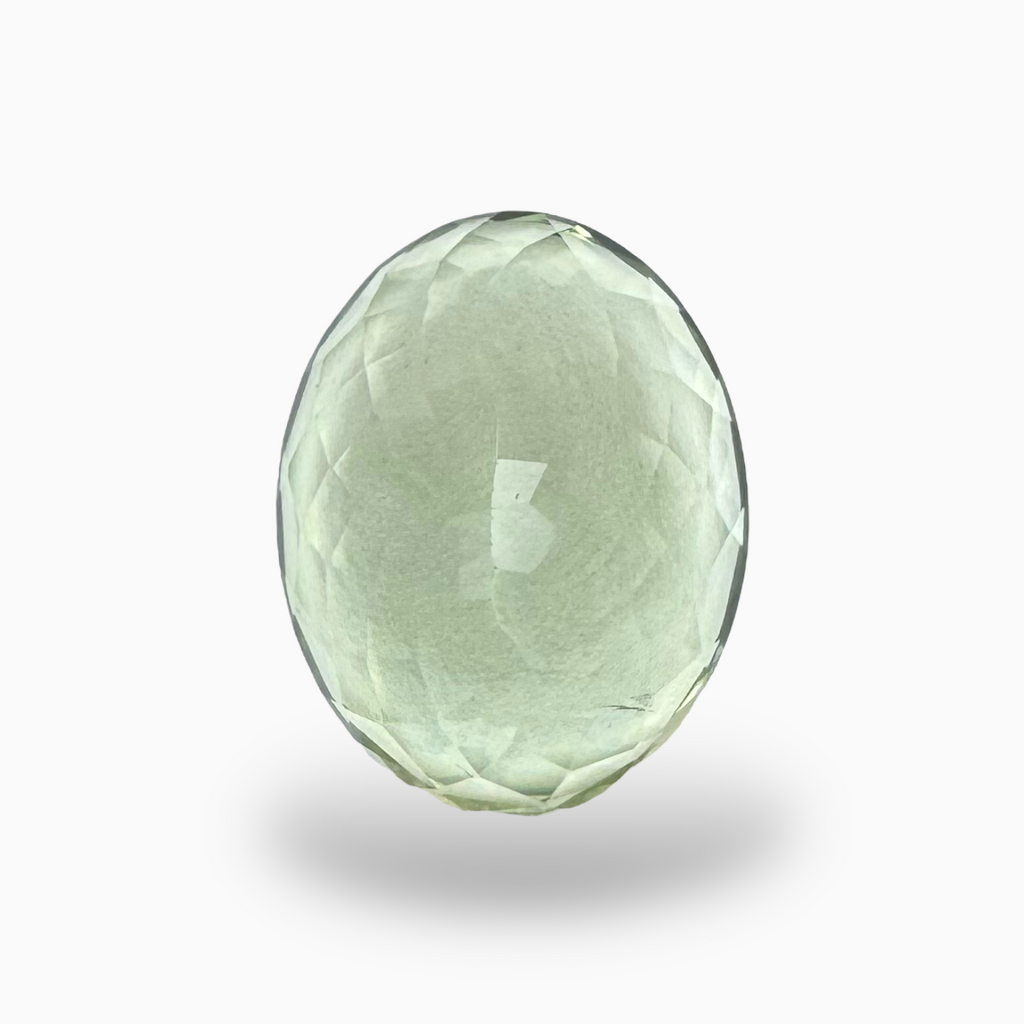 Natural Green Amethyst Stone Oval Shape Olive Color 15.42 Carats 17X14mm