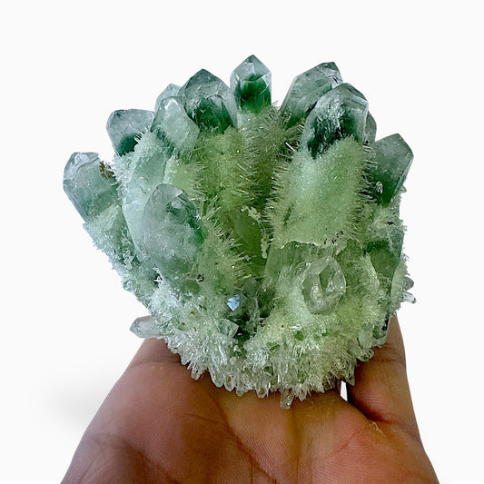 Natural Green Phantom Quartz Cluster For Healing Crystal