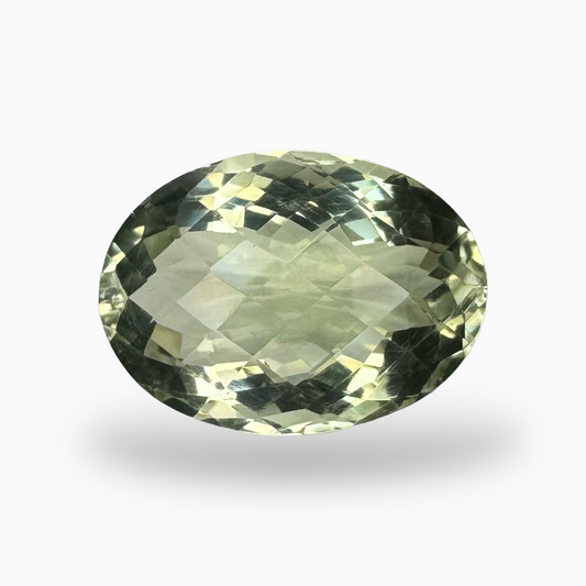 Natural Green Amethyst Stone Oval Shape 18.17 Carat Olive Color 21X15mm