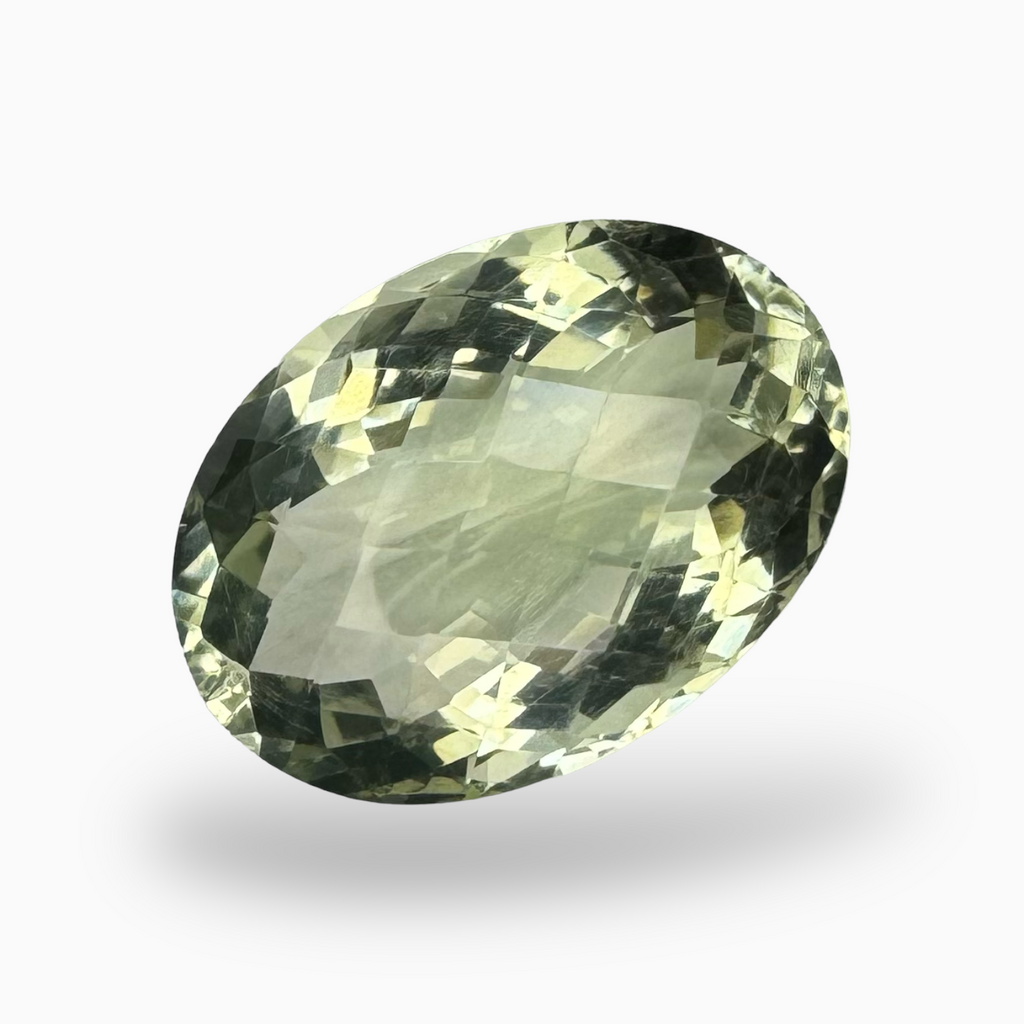 Natural Green Amethyst Stone Oval Shape 18.17 Carat Olive Color 21X15mm
