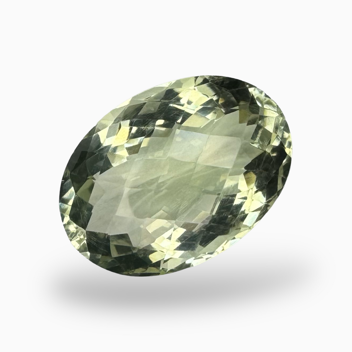 Natural Green Amethyst Stone Oval Shape 18.17 Carat Olive Color 21X15mm