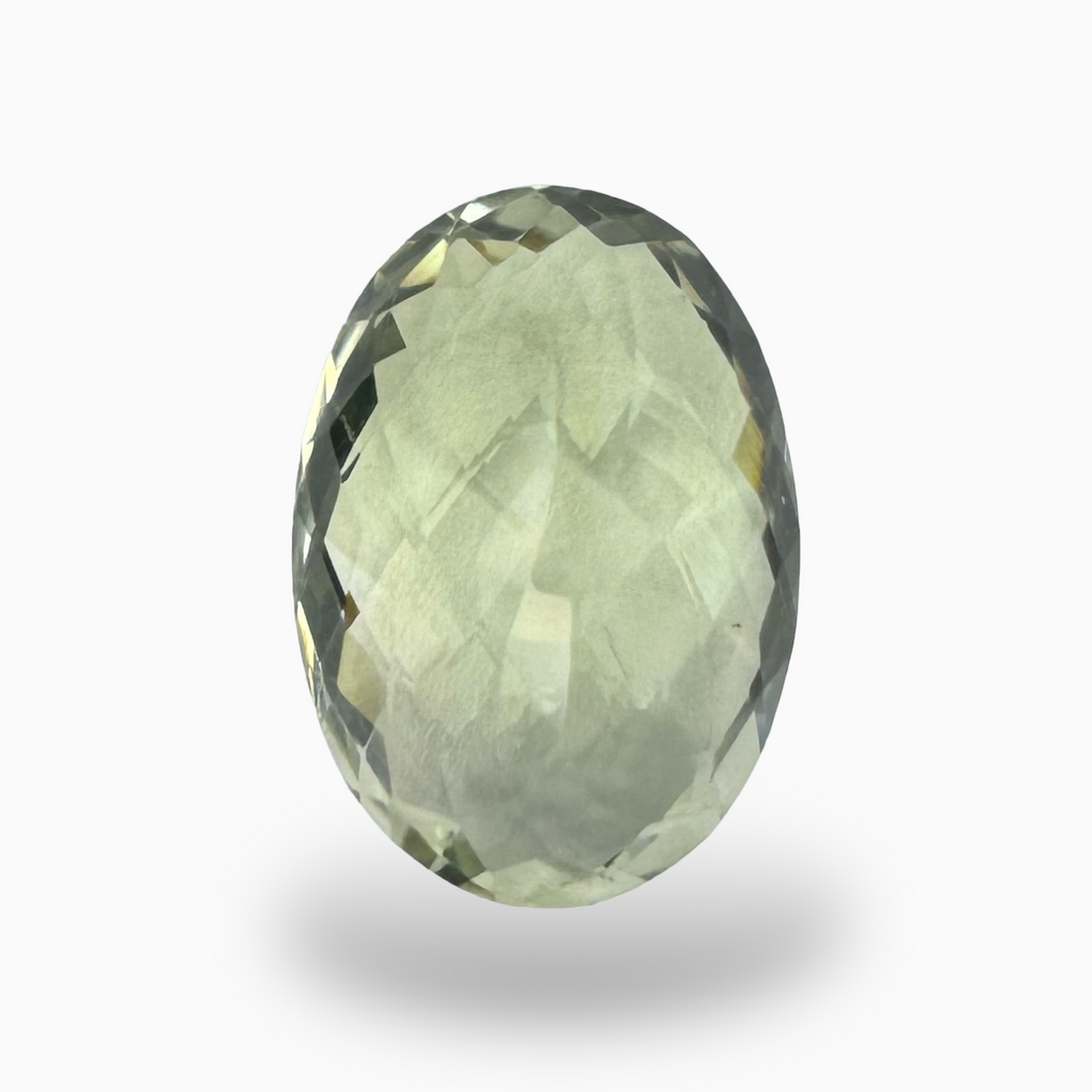 Natural Green Amethyst Stone Oval Shape 18.17 Carat Olive Color 21X15mm