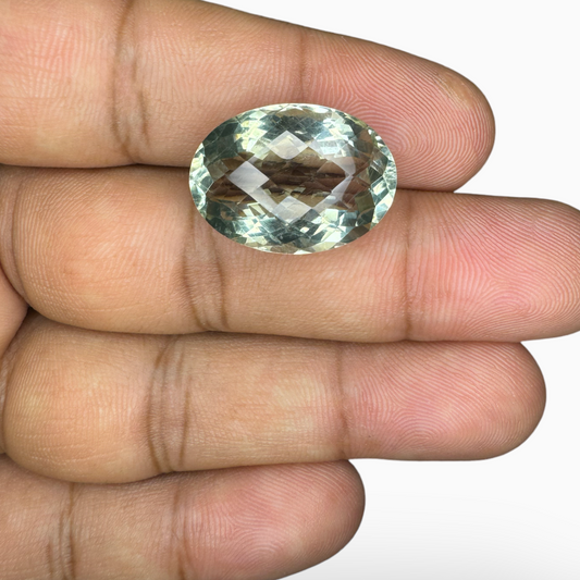 Natural Green Amethyst Stone Oval Shape 18.17 Carat Olive Color 21X15mm