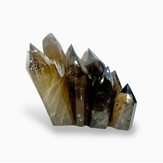 Natural Smokey Quartz Rock Crystal Tower Shape