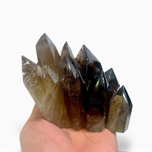 Natural Smokey Quartz Rock Crystal Tower Shape