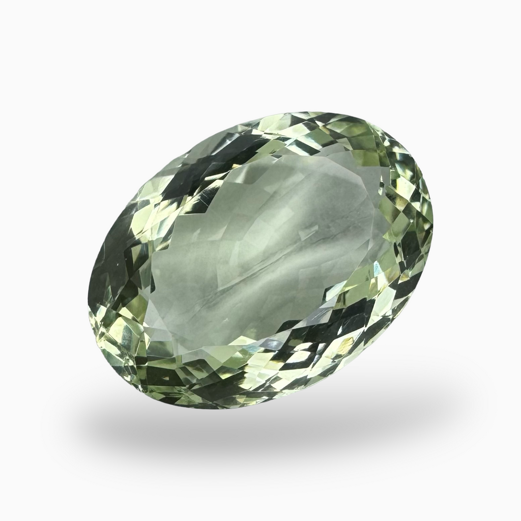 Natural Green Amethyst Stone Oval Shape 14.75 Carat Olive Color 19.5X12.8mm