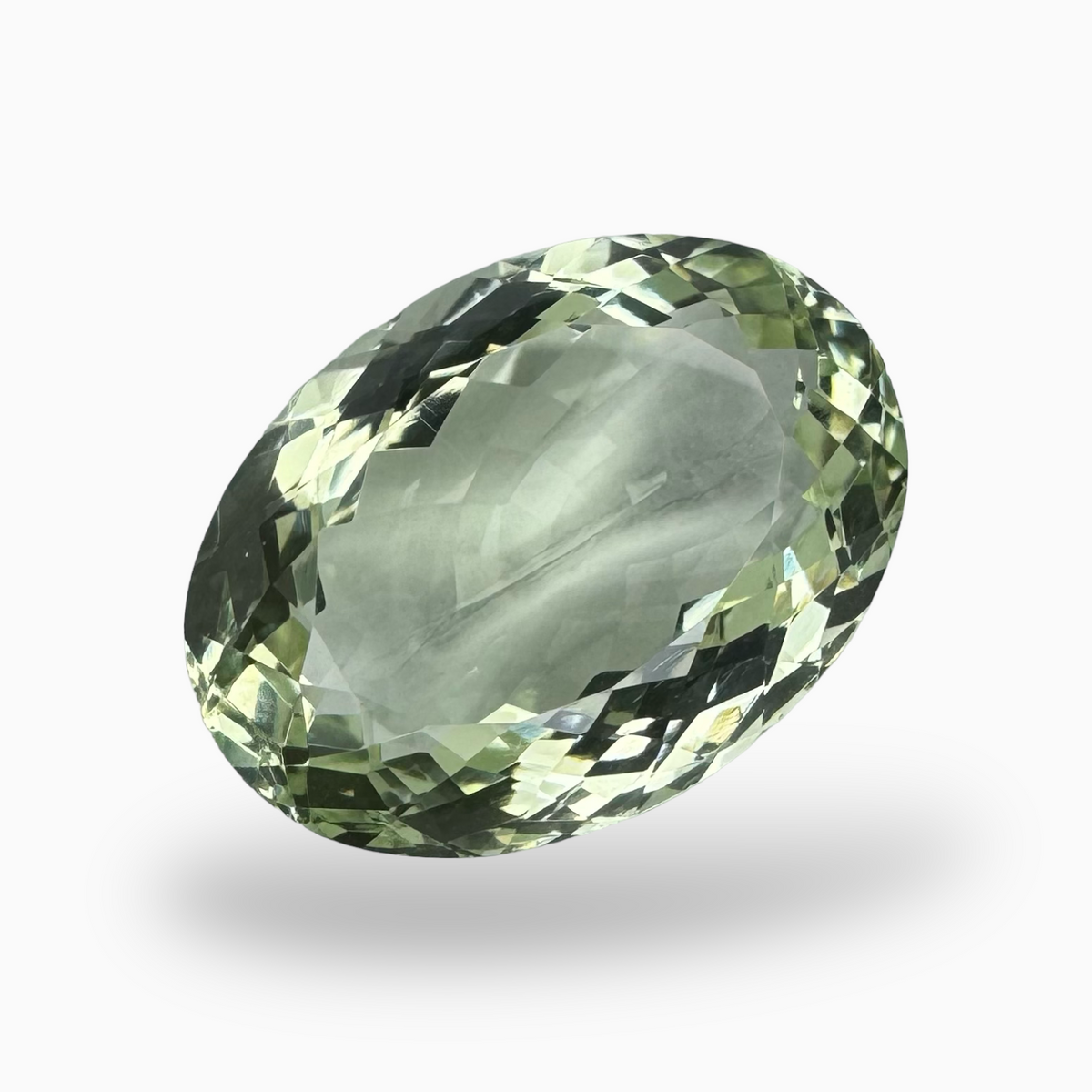 Natural Green Amethyst Stone Oval Shape 14.75 Carat Olive Color 19.5X12.8mm