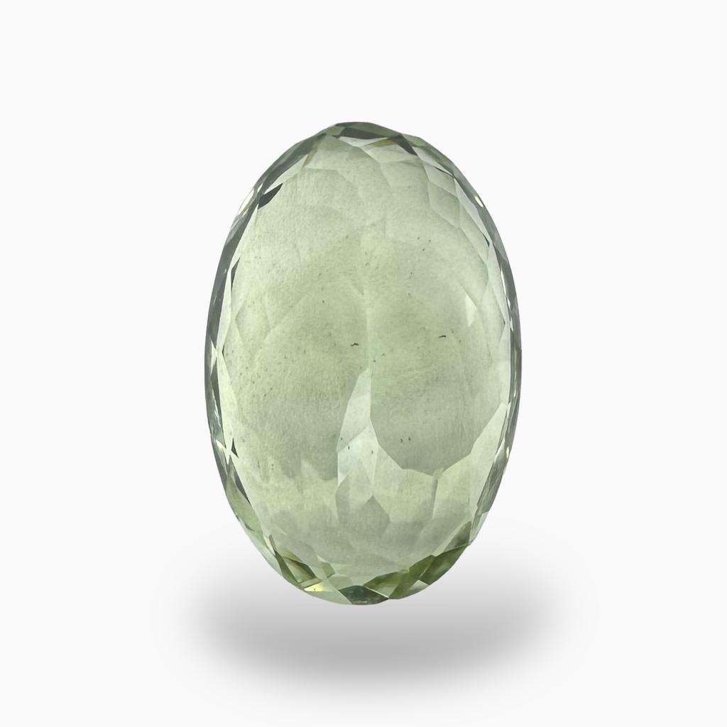 Natural Green Amethyst Stone Oval Shape 14.75 Carat Olive Color 19.5X12.8mm