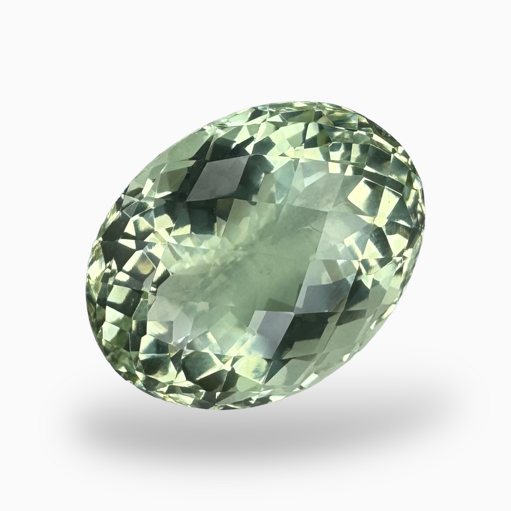 Natural Green Amethyst Stone Oval Shape 16.30 Carat Olive Color 18.3X14.1mm
