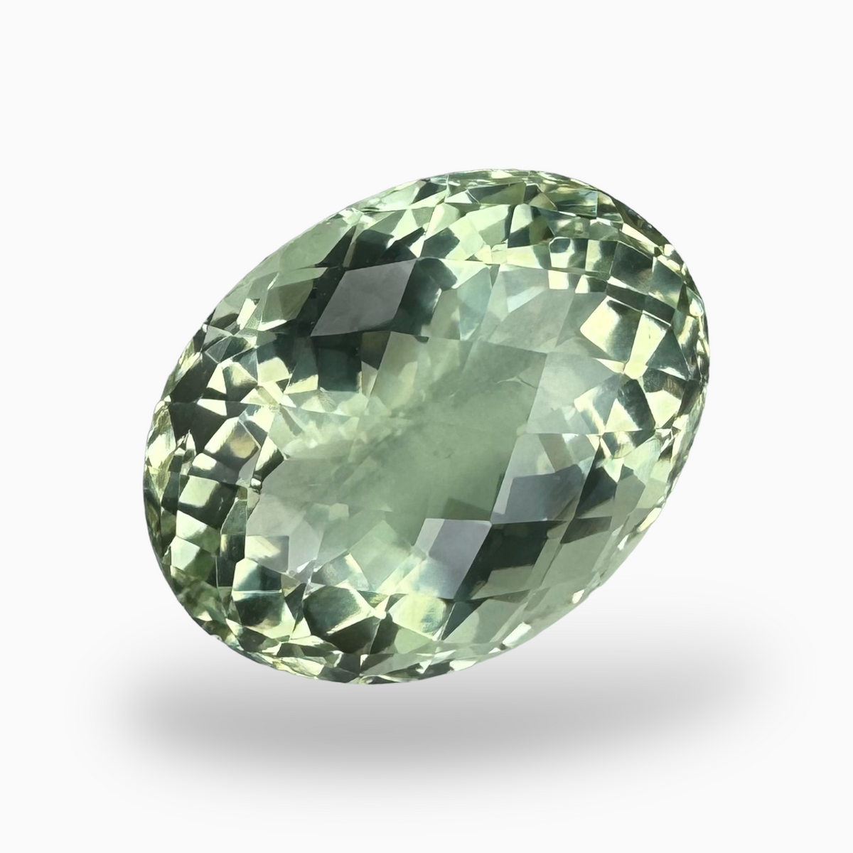 Natural Green Amethyst Stone Oval Shape 16.30 Carat Olive Color 18.3X14.1mm