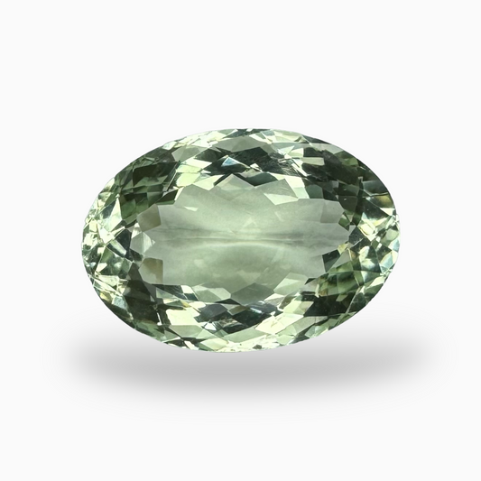 Natural Green Amethyst Stone 14.3 Carat Oval Shape Olive Color 18.7X13mm