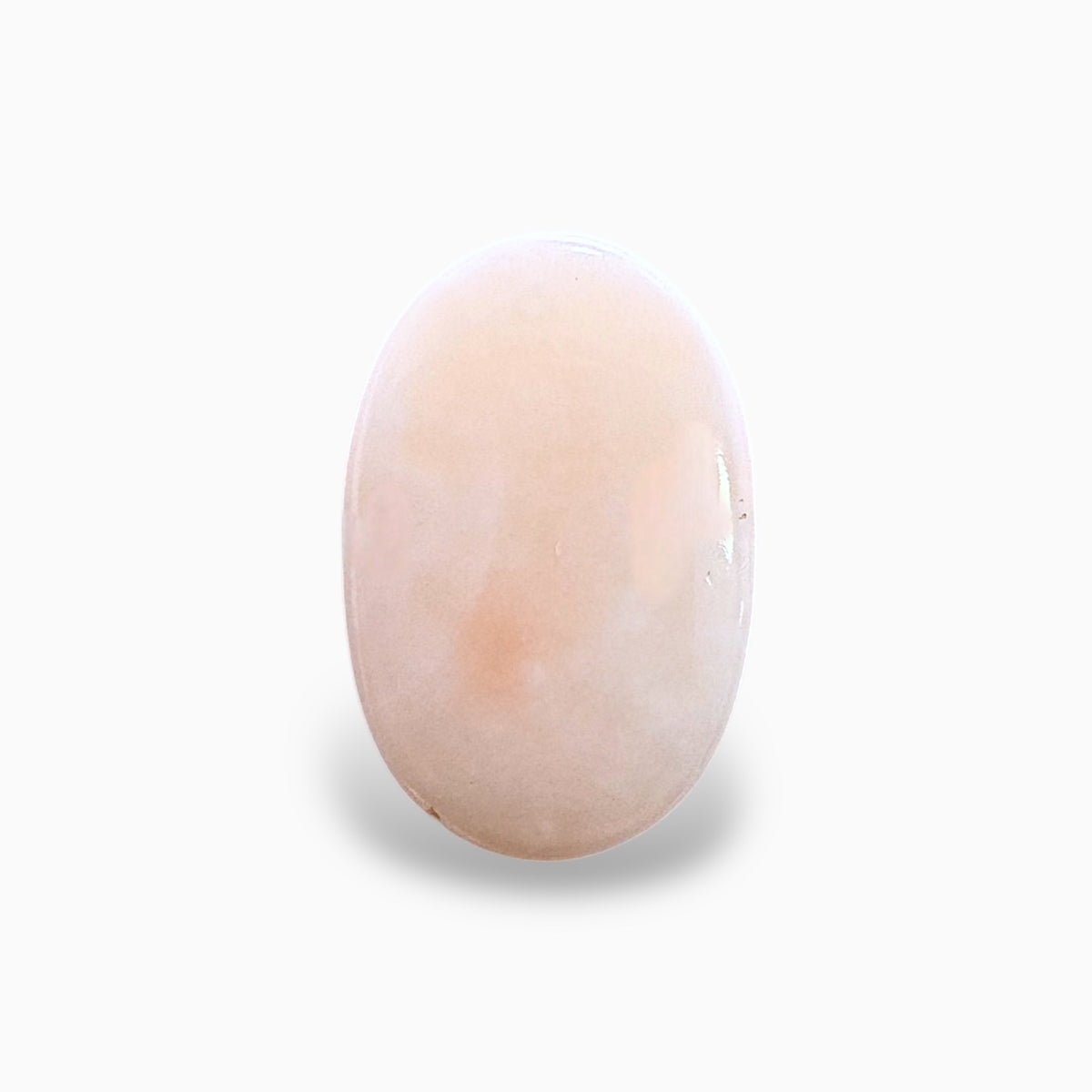 Natural Pink Coral Moonga Stone 13.39 Carats Oval Cabochon Shape 16.3x12.7mm