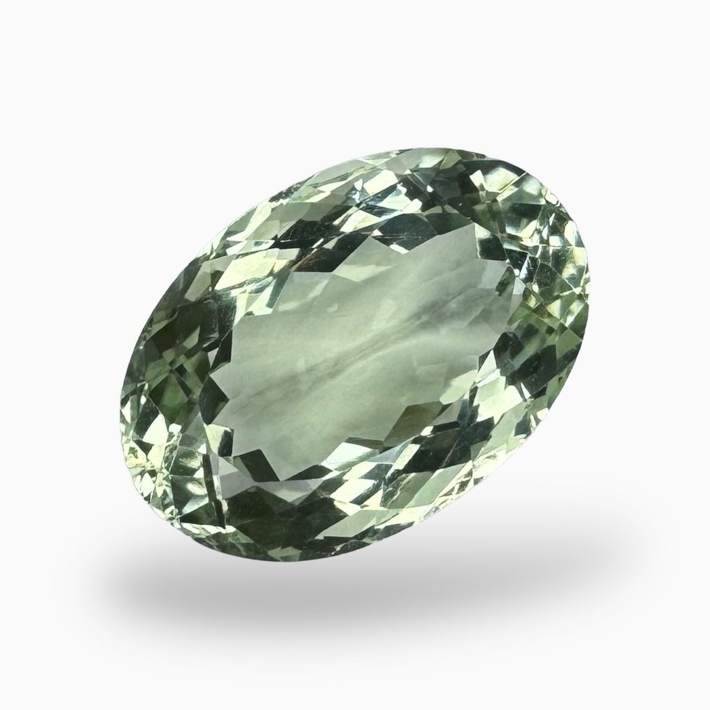 Natural Green Amethyst Stone 14.3 Carat Oval Shape Olive Color 18.7X13mm