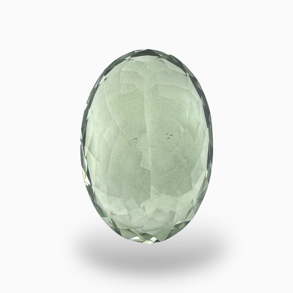 Natural Green Amethyst Stone 14.3 Carat Oval Shape Olive Color 18.7X13mm