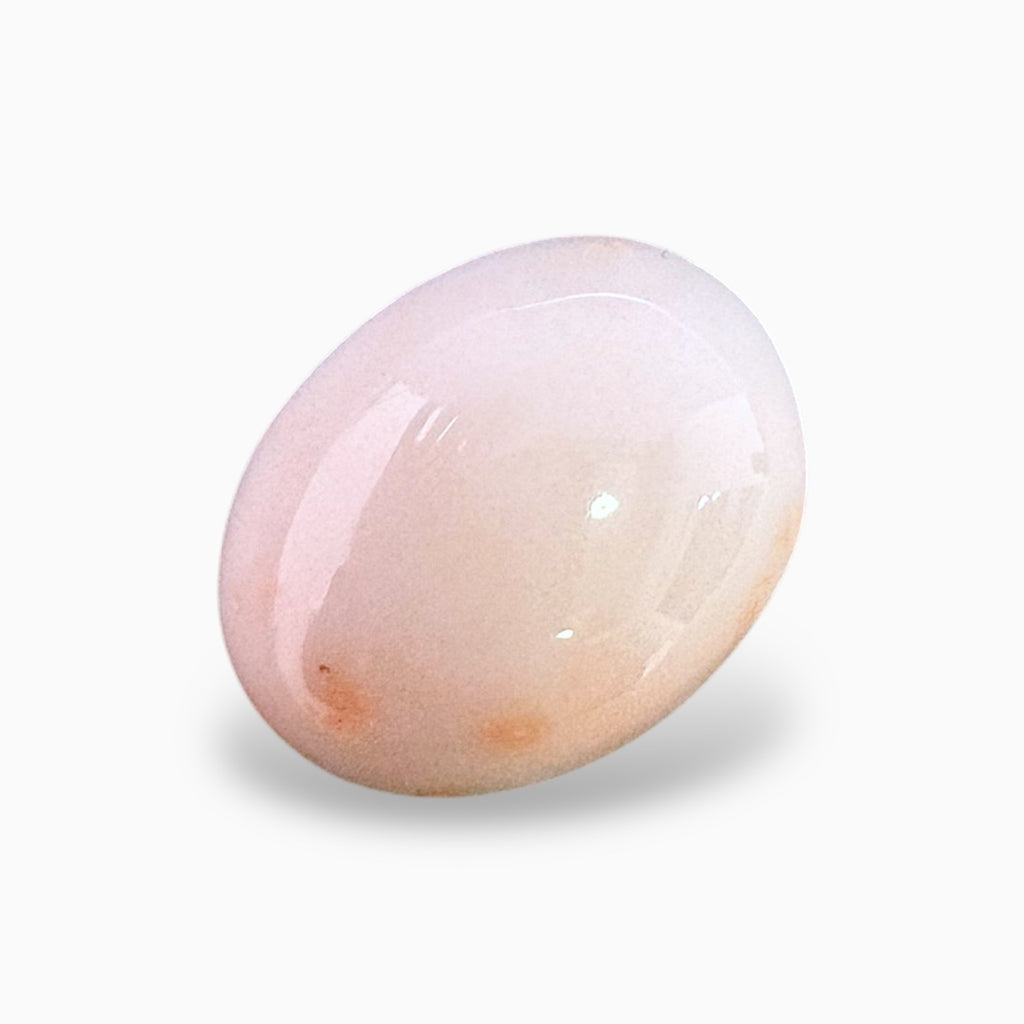 Natural Pink Coral Moonga Stone 10.98 Carats Oval Cabochon Shape 16.3x12.7mm