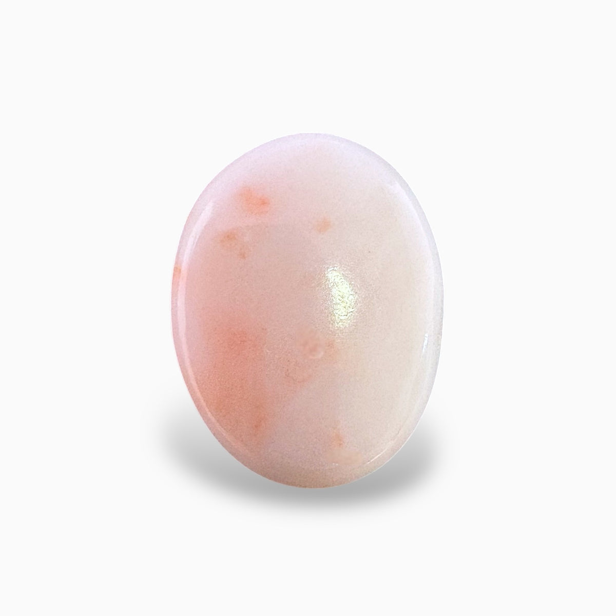 Natural Pink Coral Moonga Stone 10.98 Carats Oval Cabochon Shape 16.3x12.7mm