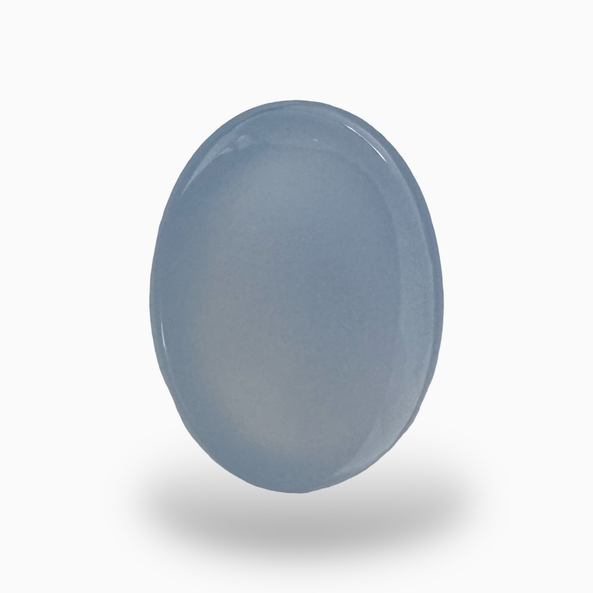 Natural Chalcedony Stone Oval Cabochon with 11.77 Carats 16.15X12.11mm Size Milky White