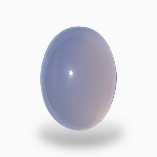 Natural Chalcedony Stone Oval Cabochon with 11.77 Carats 16.15X12.11mm Size Milky White