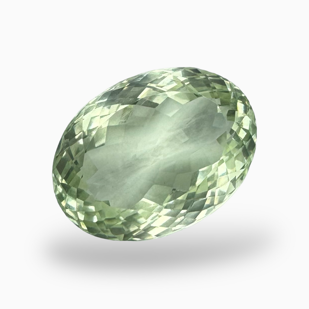 Natural Green Amethyst Stone 21.23 Carat Oval Shape Olive Color 20X15mm