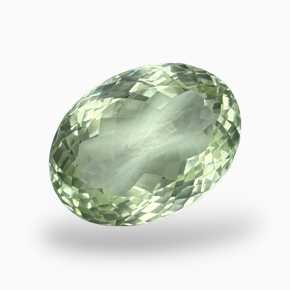 Natural Green Amethyst Stone 21.23 Carat Oval Shape Olive Color 20X15mm