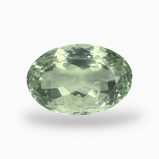 Natural Green Amethyst Stone 12.76 Carat Oval Shape Olive Color 17.3X11.5mm