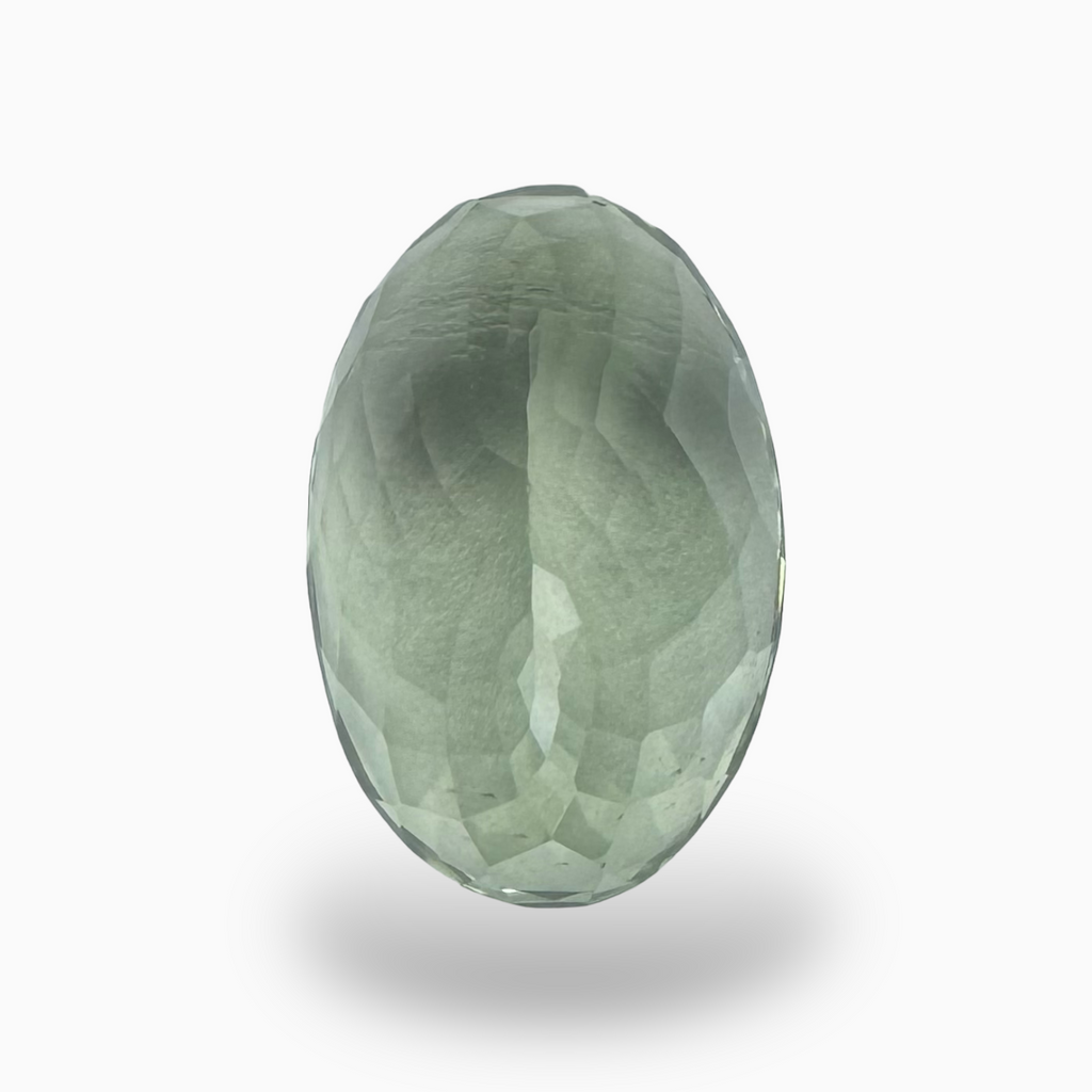 Natural Green Amethyst Stone 12.76 Carat Oval Shape Olive Color 17.3X11.5mm