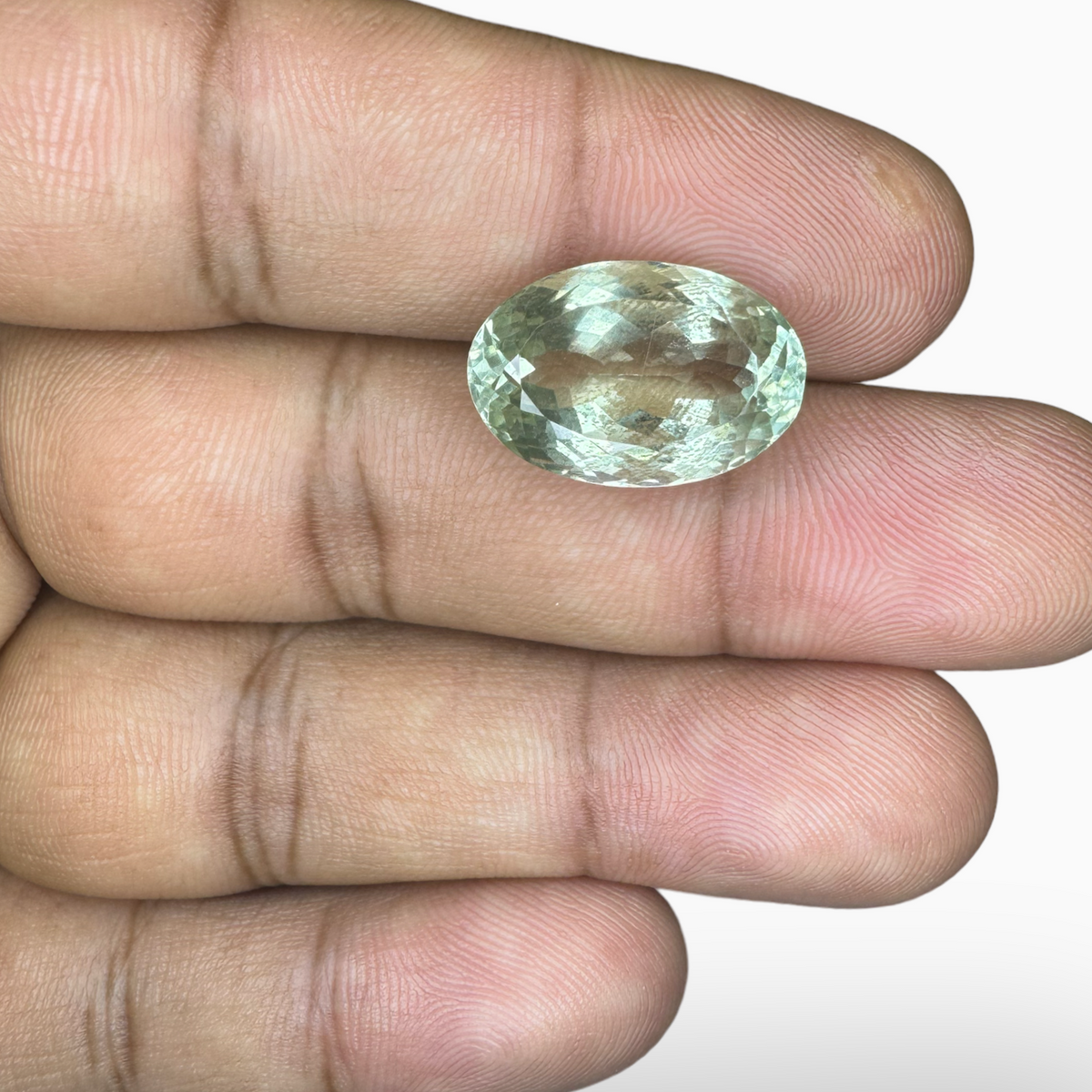 Natural Green Amethyst Stone 12.76 Carat Oval Shape Olive Color 17.3X11.5mm