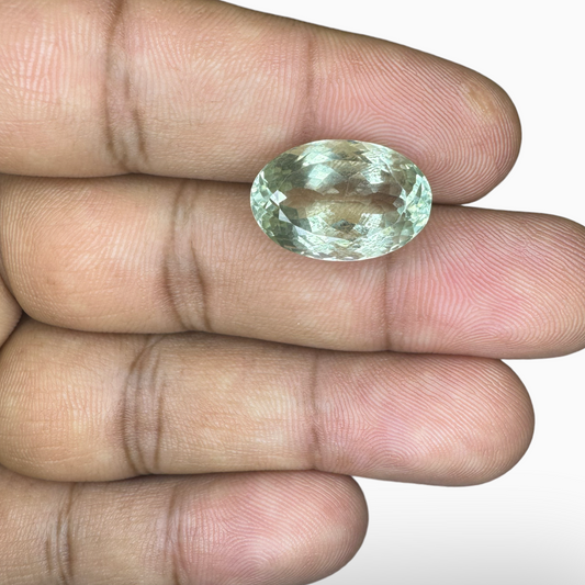 Natural Green Amethyst Stone 12.76 Carat Oval Shape Olive Color 17.3X11.5mm