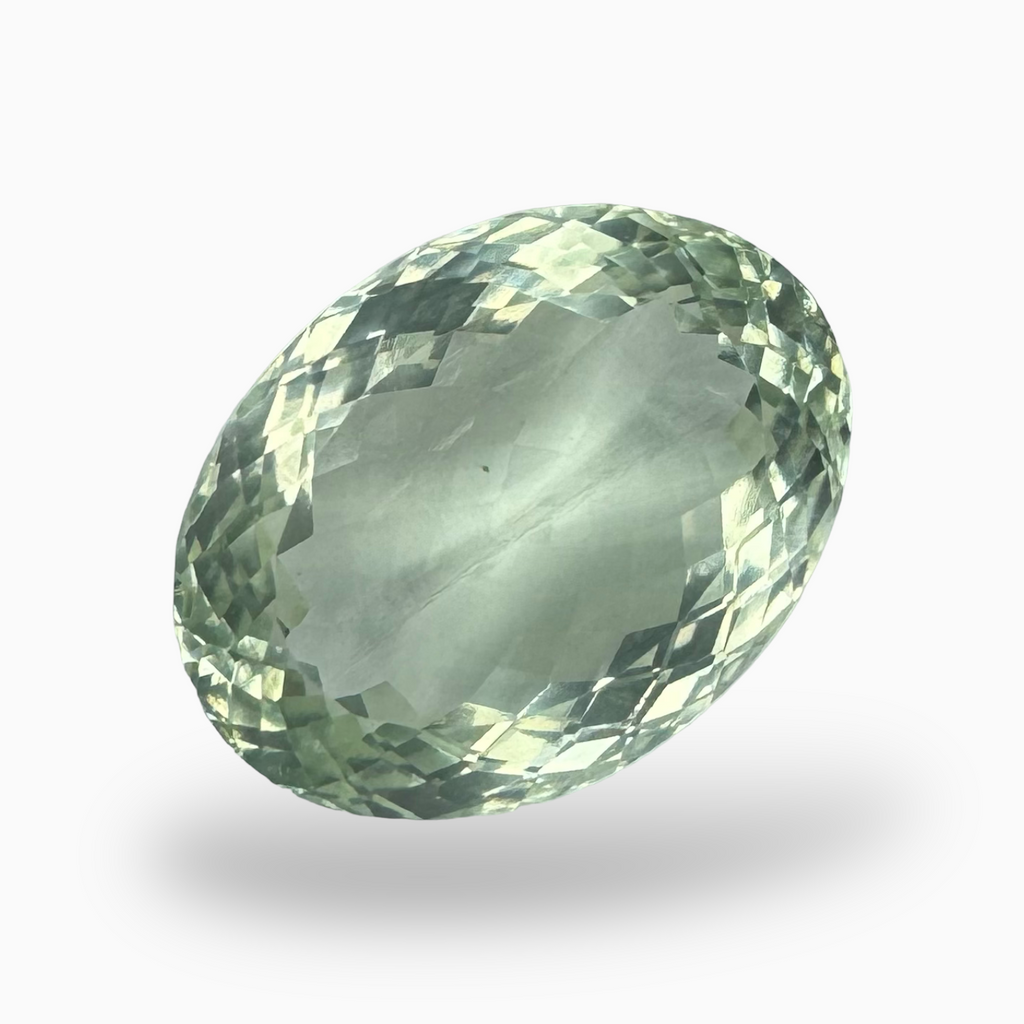 Natural Green Amethyst Stone 21.86 Carat Oval Shape Olive Color 21X15.8mm